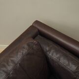 Canapé en cuir marron, design danois, années 1960, production : Danemark