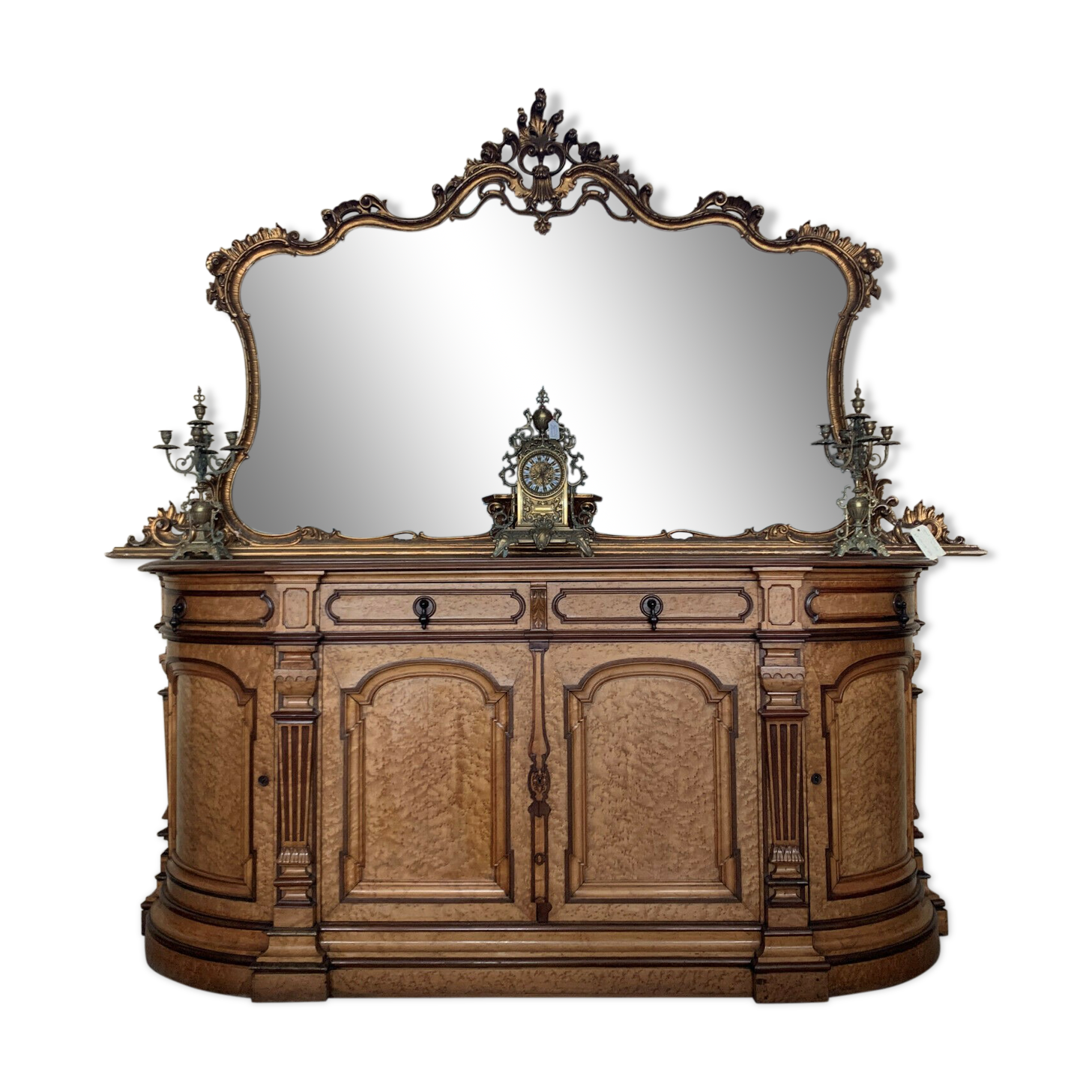 Half-moon shaped row sideboard napoleon iii era in speckled maple
