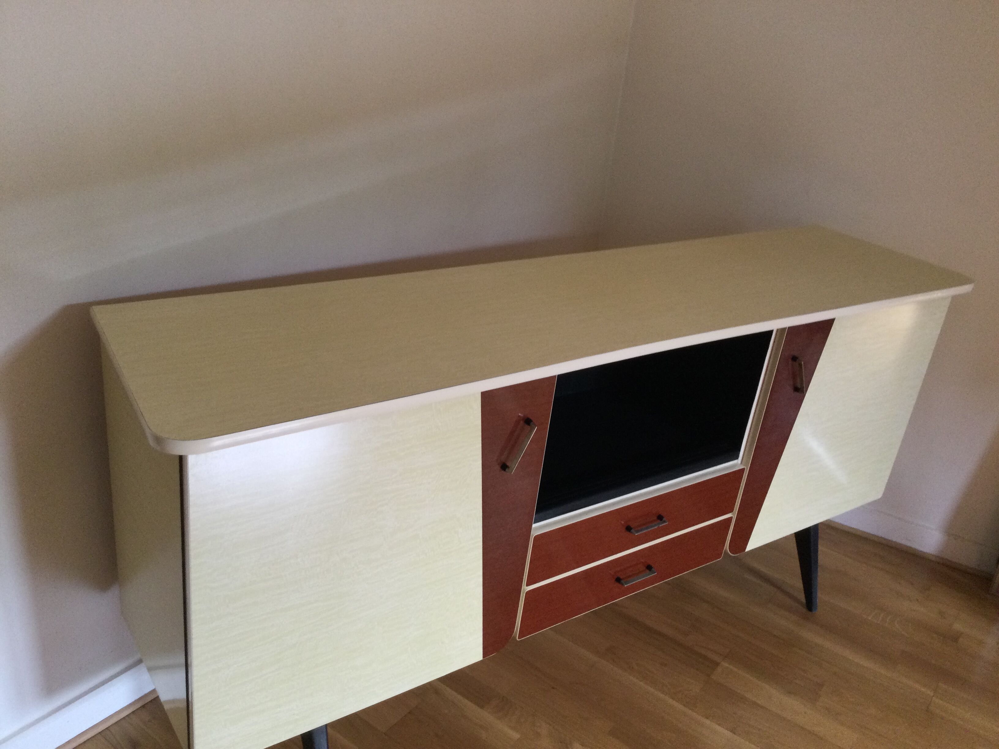 Enfilade vintage bois et formica