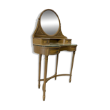 Vintage curved gold console with mirror