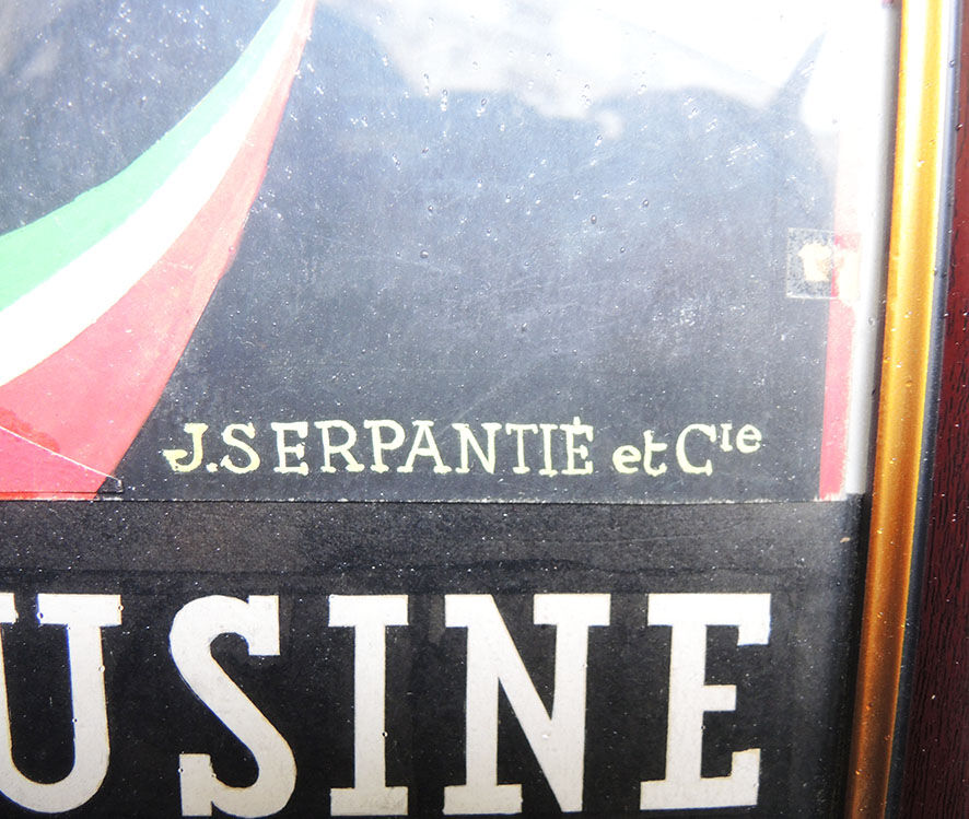Old framed poster J Serpantie & Cie