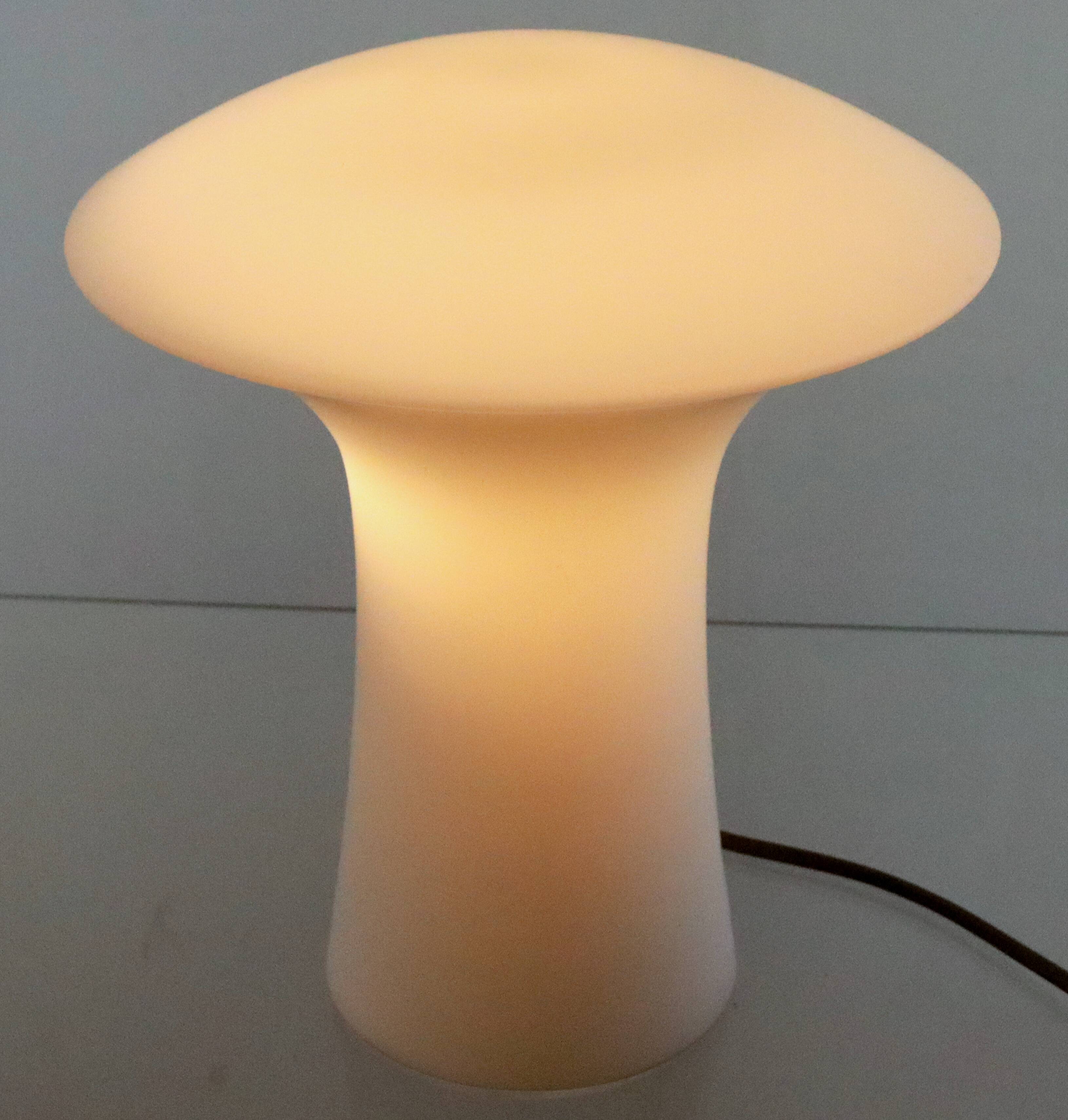 Milk glass mushroom lamp
