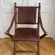 Lot de trois chaises d’officier pliantes bois et cuir