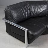 Artanova — “Medea” Modular Corner Sofa (2 Modules) — Black Leather — 1990s
