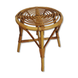 Vintage rattan side table/stool