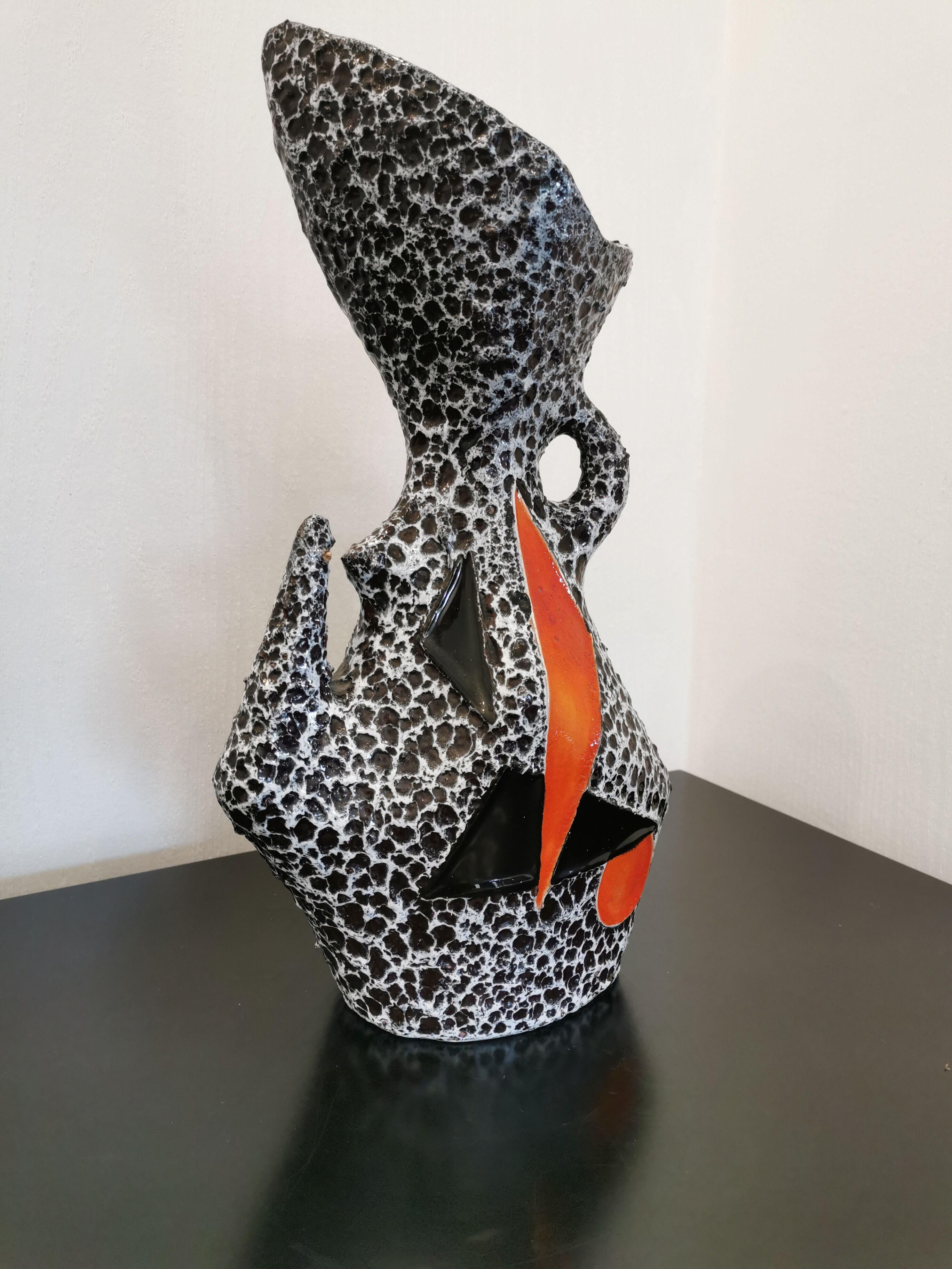 Geometric vase signed Le Vaucour for Vallauris