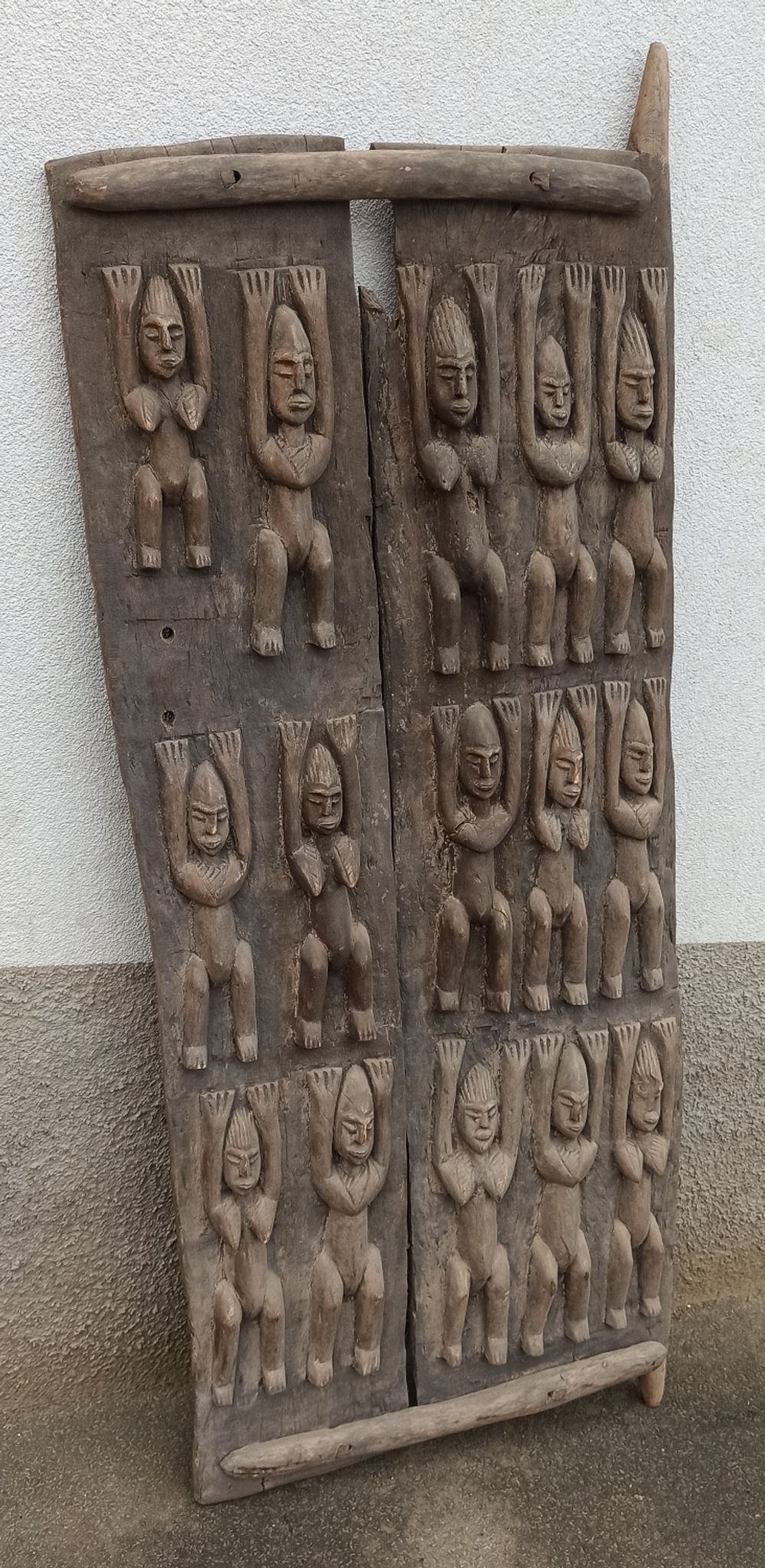 Old Dogon wooden gate of Mali