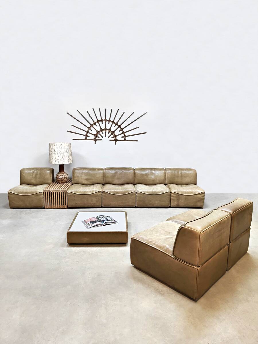 Vintage design leather modular sofa De Sede DS-15