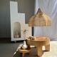 Rattan pendant lamp in the shape of a flower
