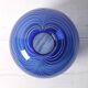 Vintage Lithuanian Art Glass Vase / Blue Stripe Design / Žilys Algimantas