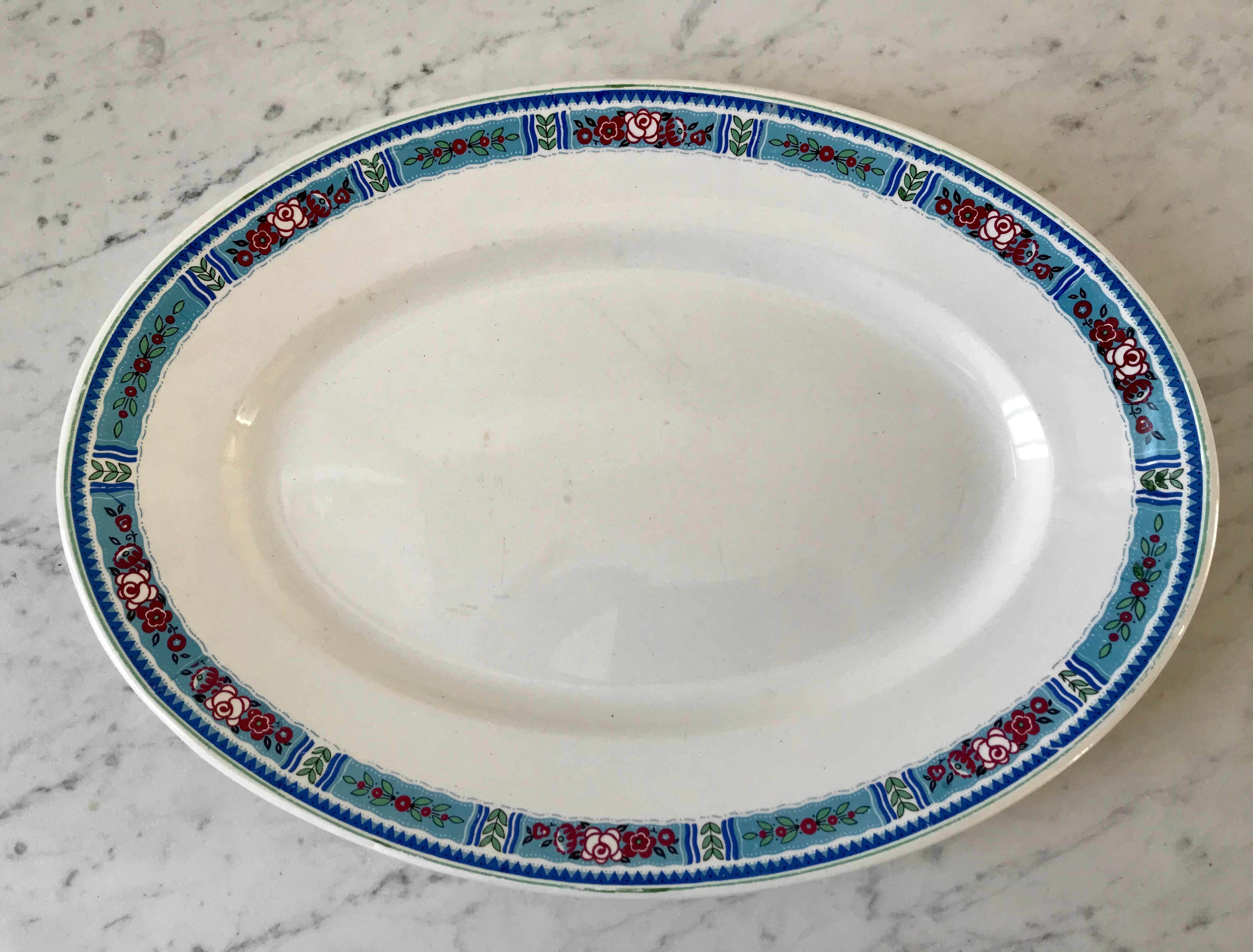 Oval dish Digoin Sarreguemines years 40-50