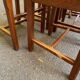 8 solid wood dining chairs with straw seats, farmhouse style