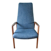 Teak armchair, bluish black. Denmark 1960