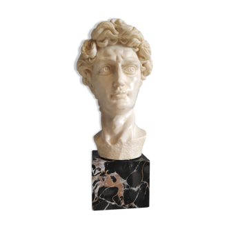white composite bust and marble base