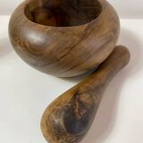 Olive wood mortar and pestle