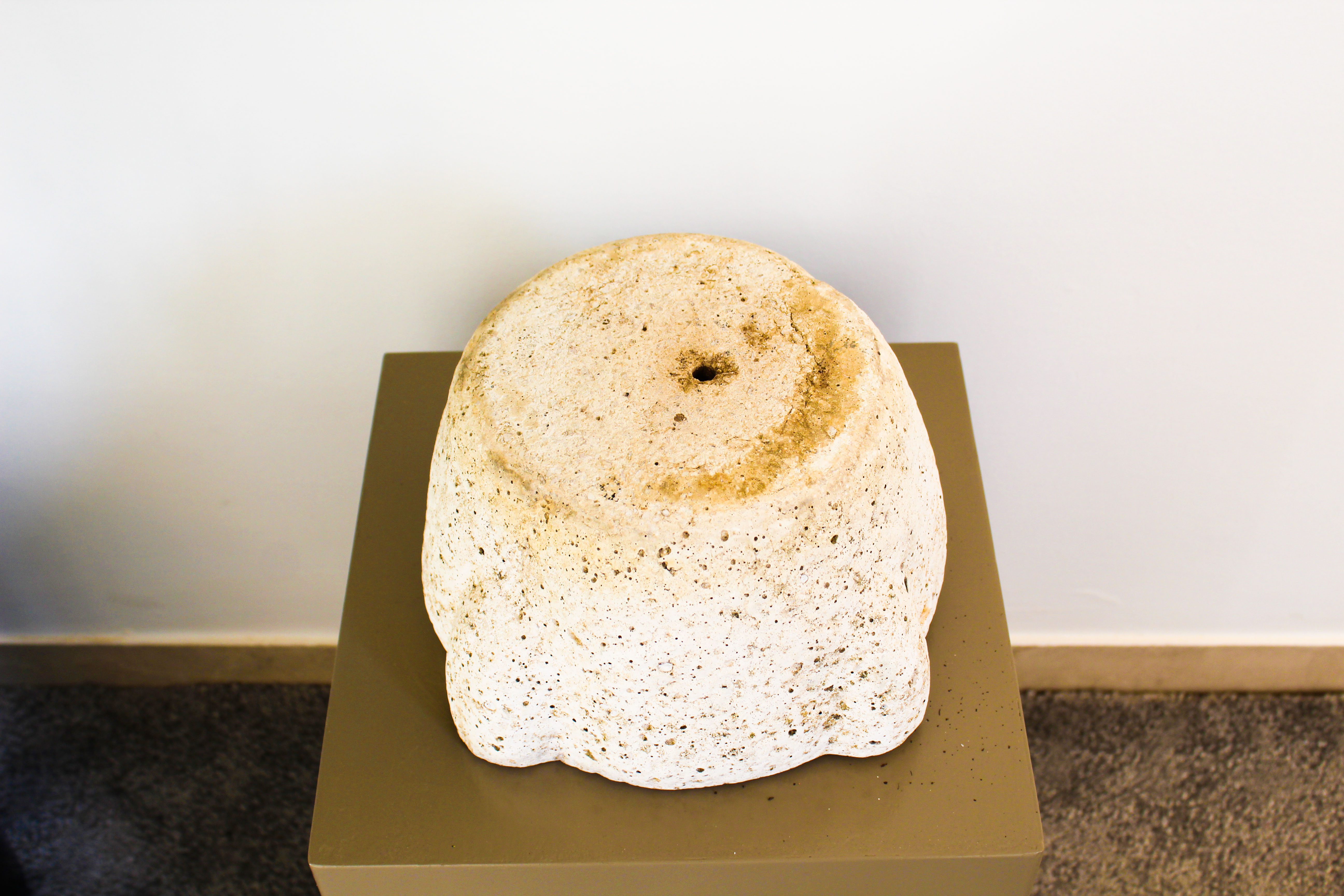 Vase in white porous stone, Italy early 1900s