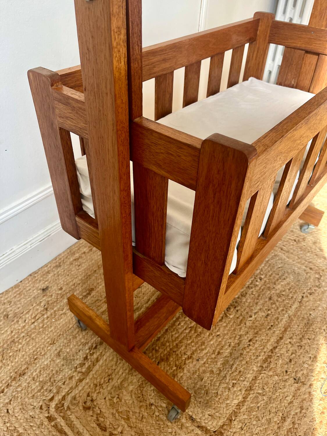 Vintage Scandinavian wooden cradle