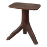 Rustic mid-century wooden stool with legs made of a tree branch, France, 1850