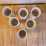 Set of 6 vintage mazagrans with floral decoration