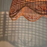 Vintage wicker flower pendant light