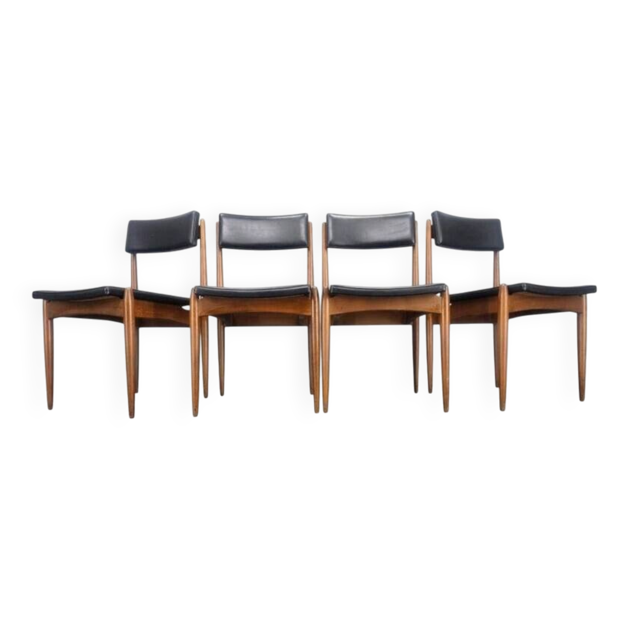 Set of Four Rare Midcentury Dining Chairs, Denmark, 1970s