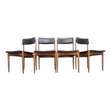 Set of Four Rare Midcentury Dining Chairs, Denmark, 1970s