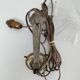 Art Deco wall lamp bronze silver patina and frosted glass