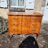 Louis XV style crossbow commode in cherry wood