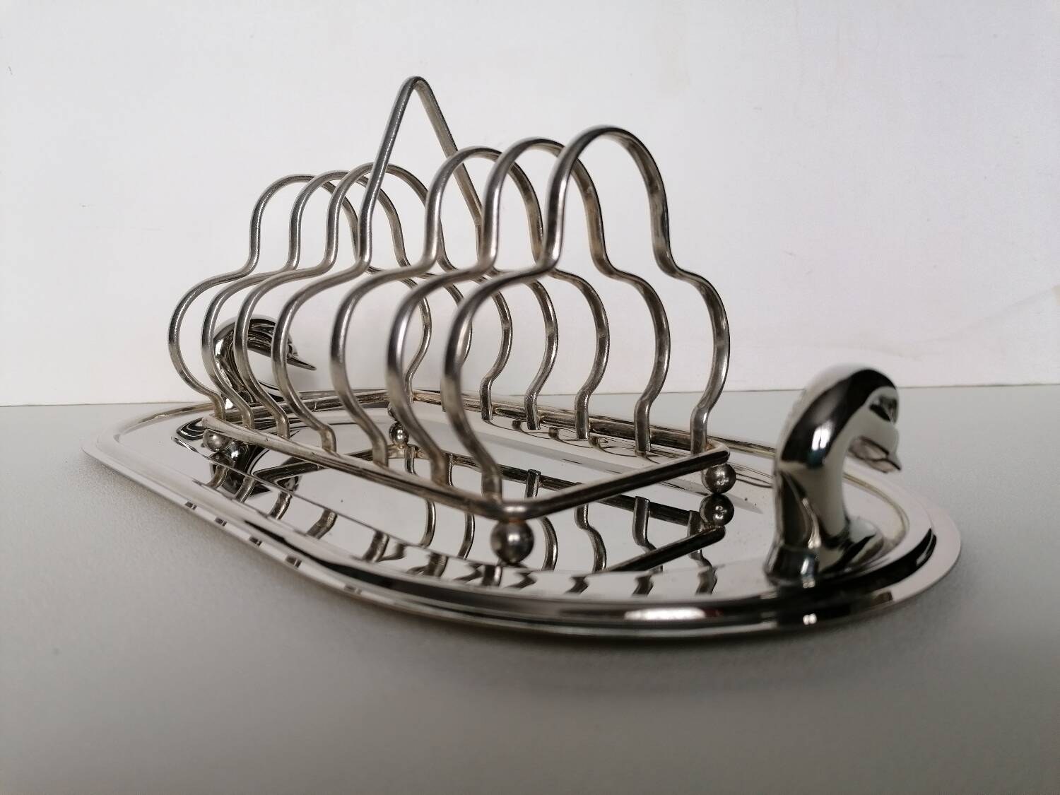 Silver metal taost holder