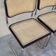 Série de 4 chaises Marcel Breuer modèle B32 signé Italy