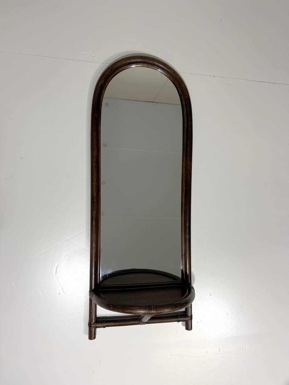 Rattan wall mirror with console table 1970’s