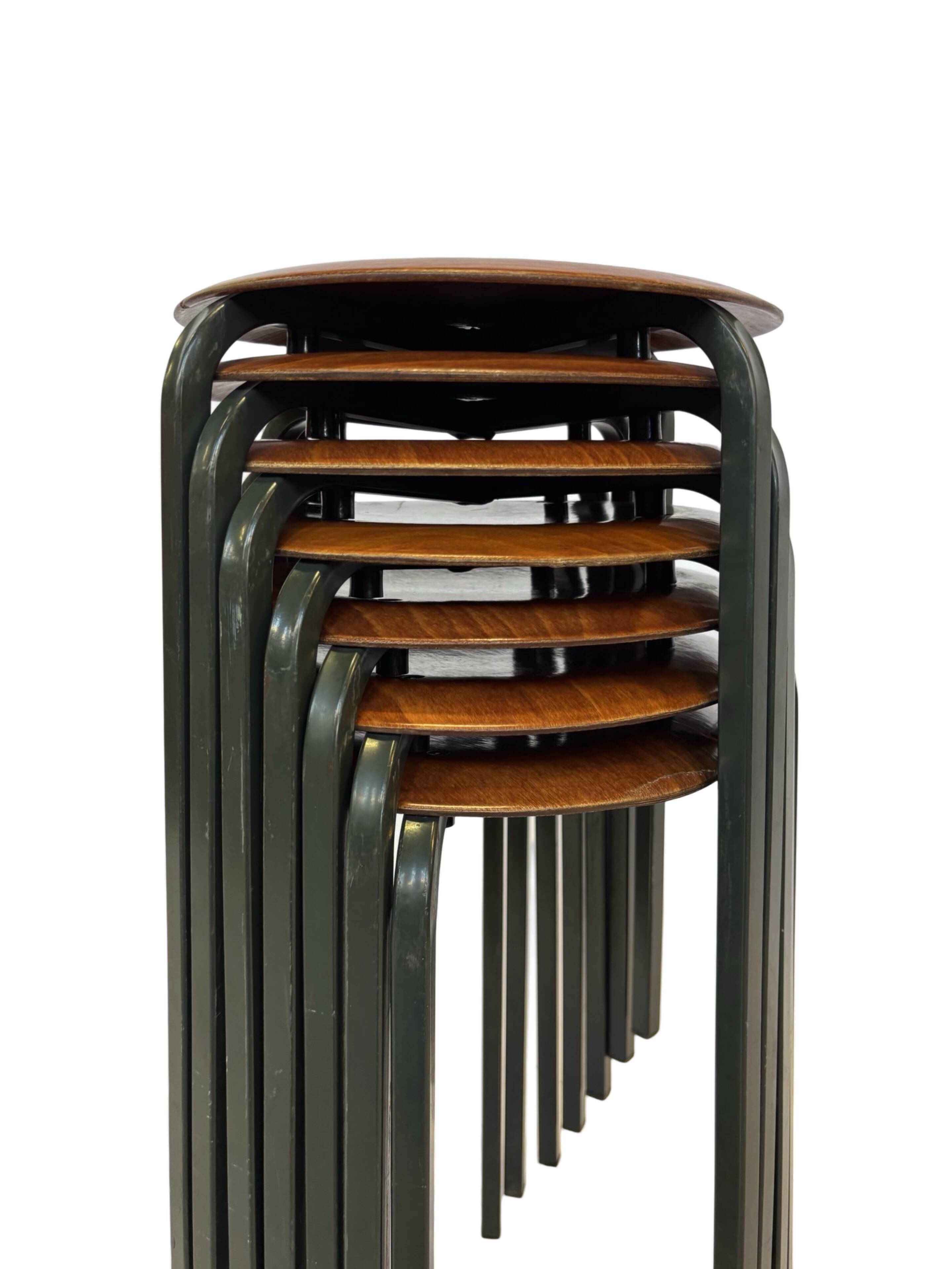 Set of 4 Vintage stools - work stool - Eromes Marko - 60s minimalist design