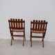 Pair of dejou chairs in solid pine, france 1950