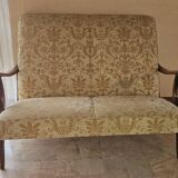 Vintage 3-piece living room in beige fabric