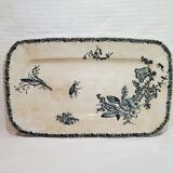 Serving dish of the earthenware factory of Pexonne model Fleurs de Champs, terre de fer