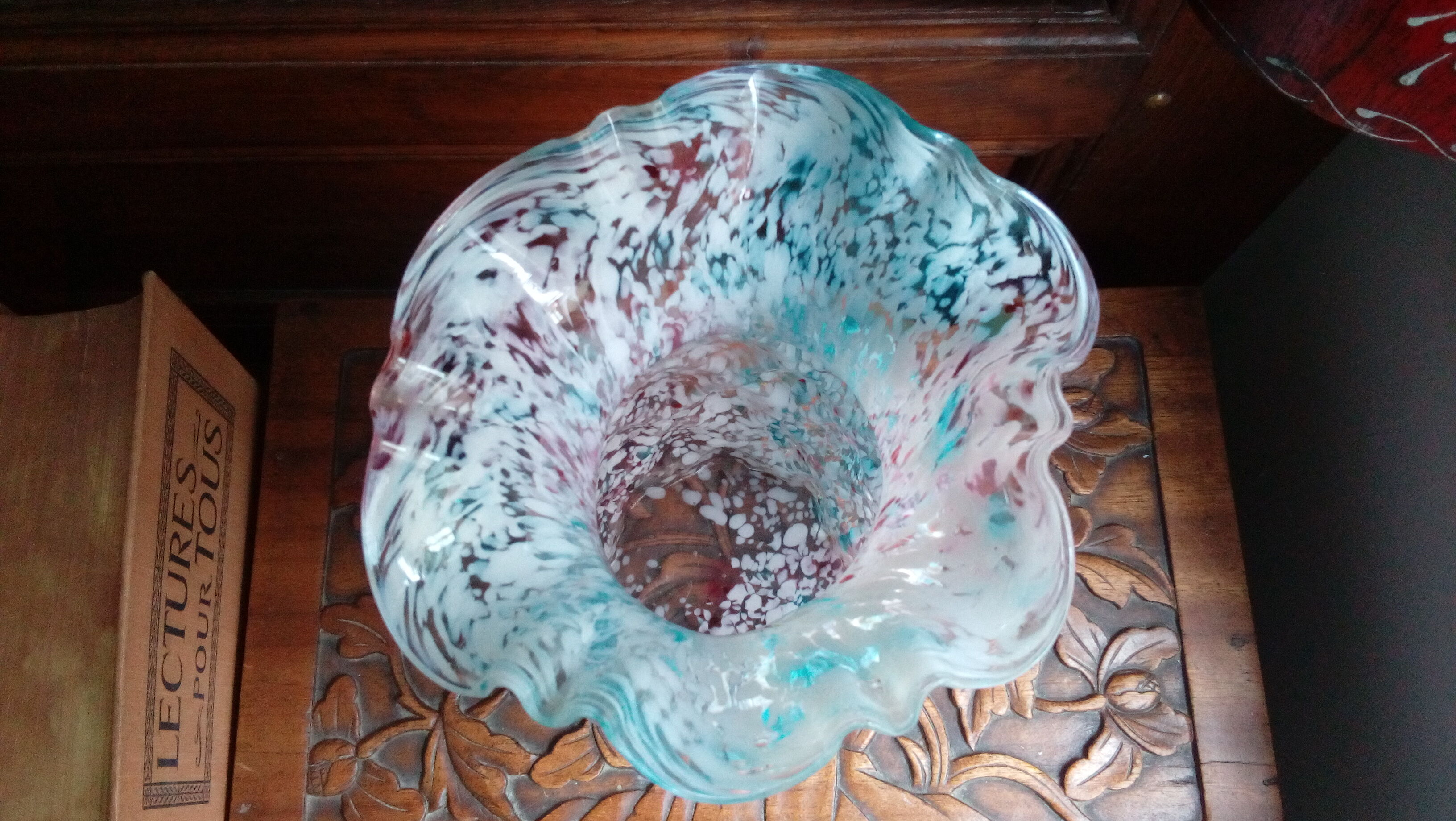 Blue Clichy glass vase