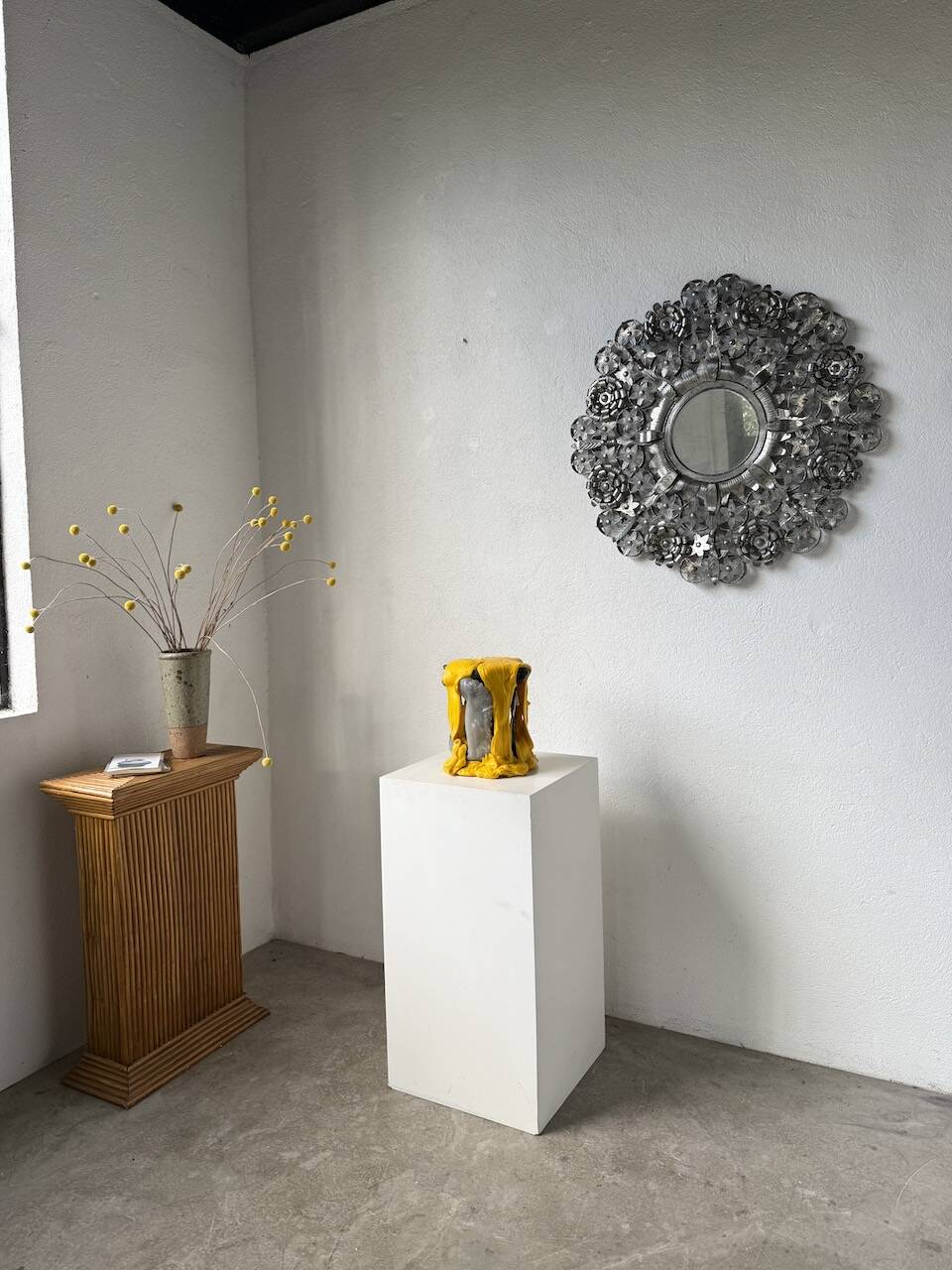 Vintage Mexican metal large mirror