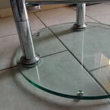 Vintage 80s 3-tier removable tempered glass coffee table