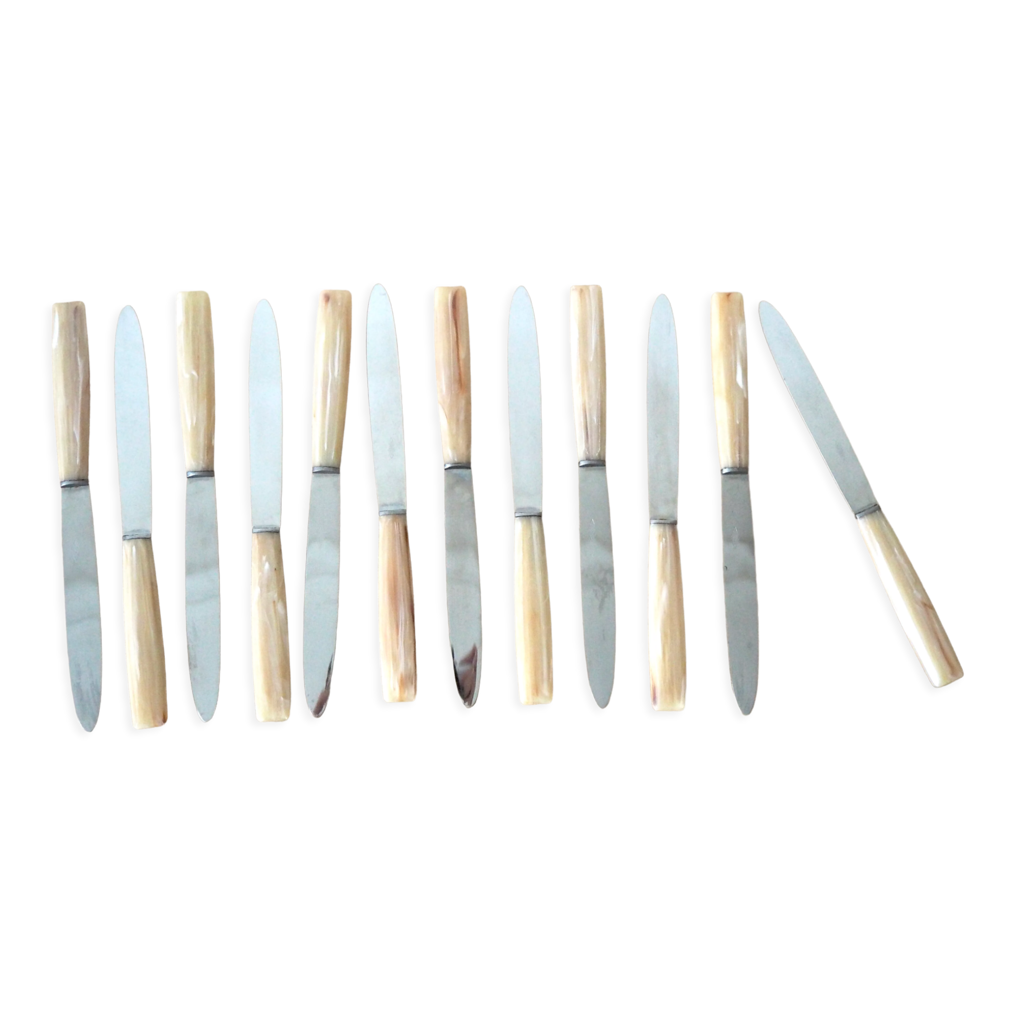 Set de 12 couteaux avec manches effet corne dans leur coffret