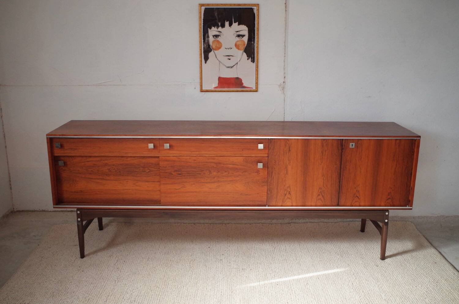 Large Vintage rosewood sideboard, 1960s