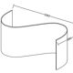 Large glass table with a curved leg.