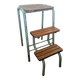 Tabouret escabeau vintage en bois et acier