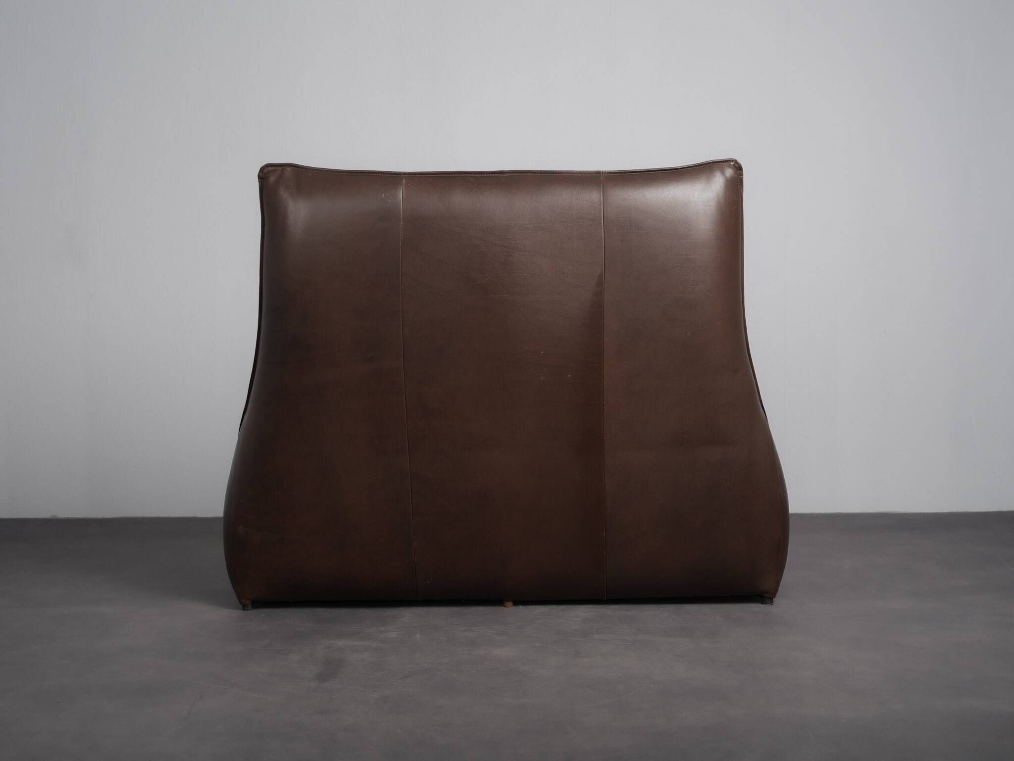 "The Rock" leather 2-seater sofa by Gerard van den Berg for Montis, Netherlands, 1970s
