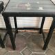Chinese nesting tables in lacquered wood inlays of hard stones 60s