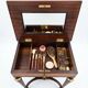 Napoleon III hairdresser in walnut and brass marquetry from the 19th century.