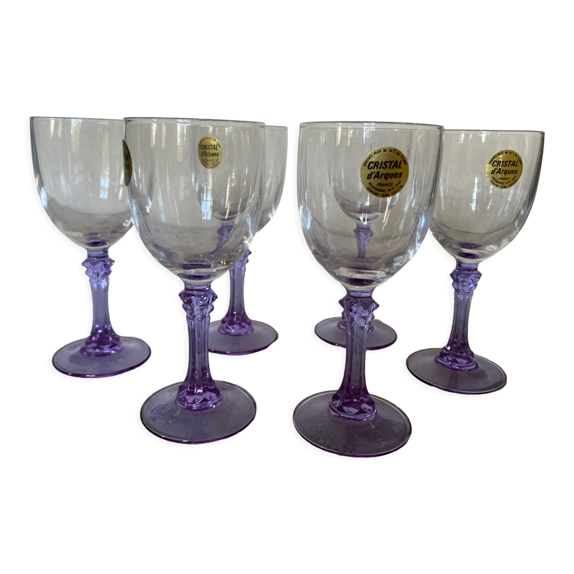 Vintage Lilac Crystal Cups