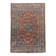 Vintage Turkish rug in brick red and indigo with floral design, 276 × 389 cm