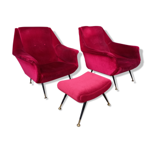 Paire de fauteuils italiens