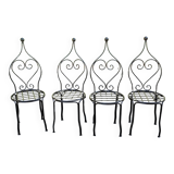 Chaises vintage en fer forgé