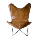 Leather butterfly armchair